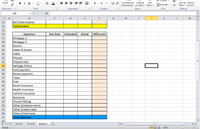 Excel Budget Expenses