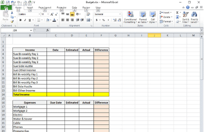 Excel Budget Income